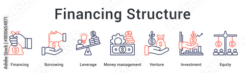 Financing structure utilizes borrowing and leverage with money management for venture investment and equity capital.