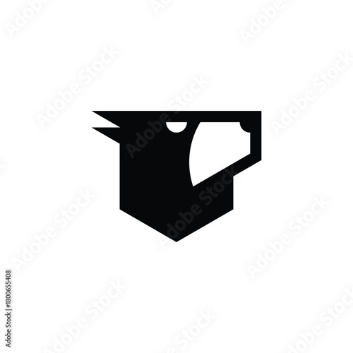 silhouette of a dog's head looking up logo vector