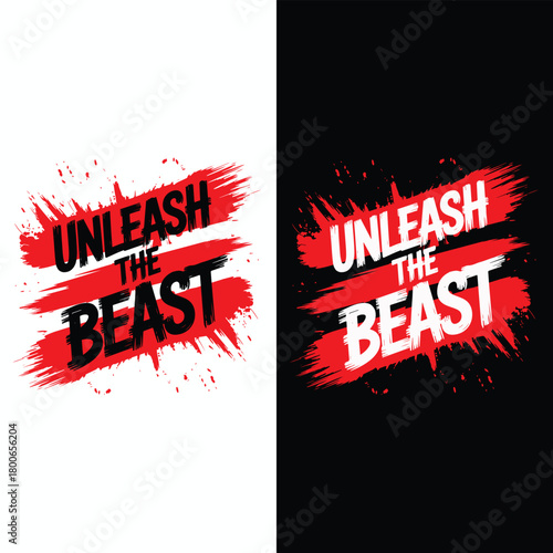 Unleash the beast motivational boxing t-shirt design