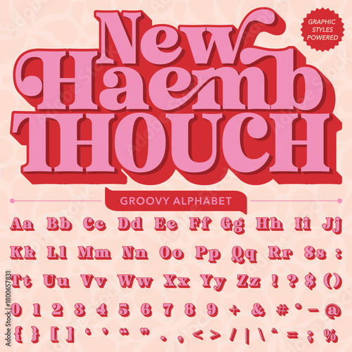 Groovy Retro Vintage Serif Bold Font alphabet vector file	