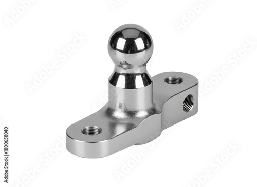Shiny metal tow hitch ball on a transparent background studio shot isolated part