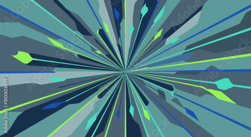 Abstract Geometric Burst of Lines and Shapes Creates a Dynamic and Modern Visual Effect