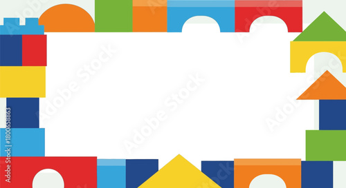 Colorful frame made of building blocks perfect for children's designs and educational materials