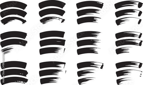 Dynamic black brush strokes for modern design