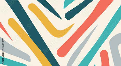 Colorful abstract background with dynamic retro style lines and shapes design