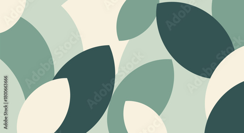 Abstract botanical pattern in shades of green for decorative backgrounds or designs