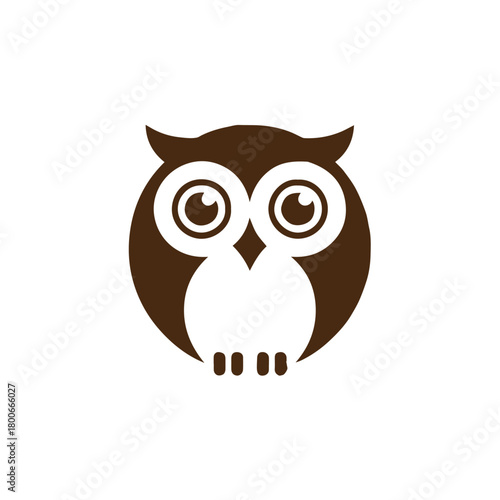 owl icon minimalist geometric monogram for wildlife and conservation use