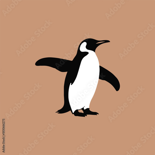penguin simple silhouette graphic for poster print textile design