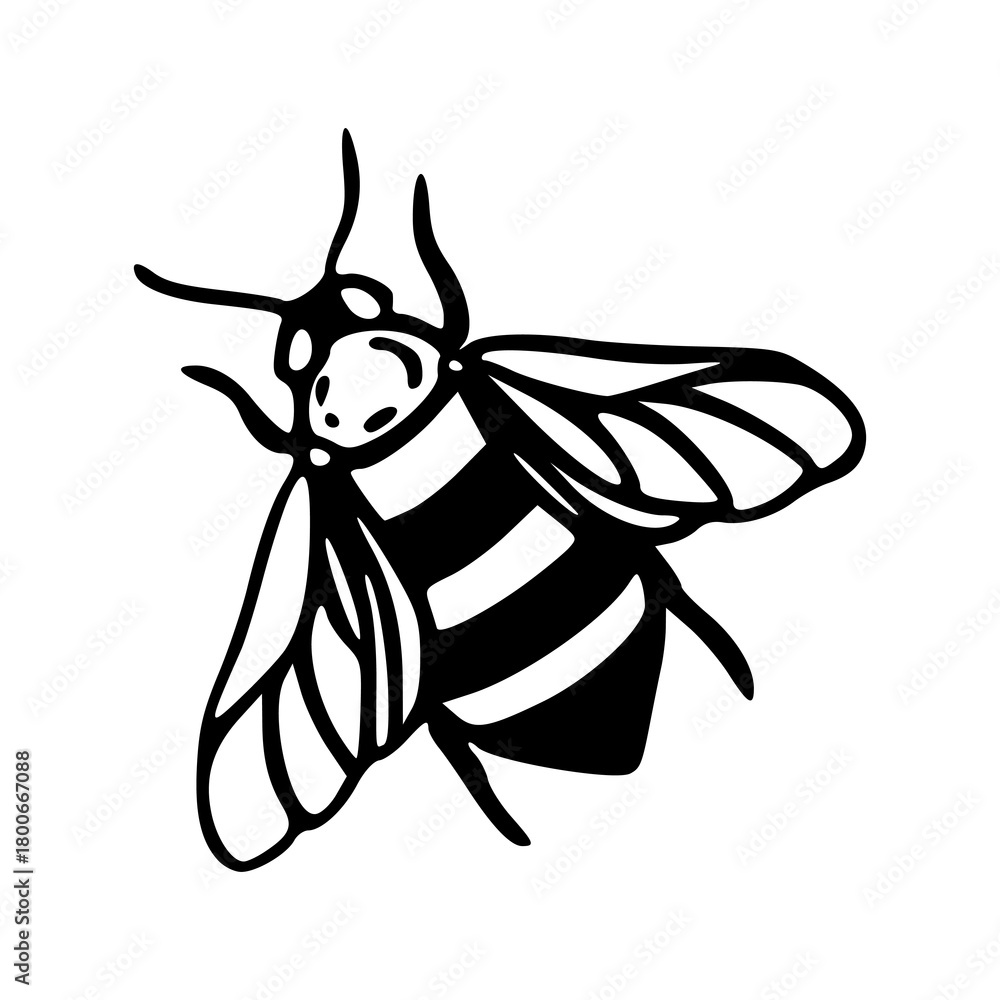 Fototapeta premium minimalist bumblebee outline icon