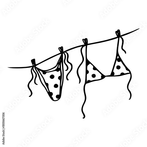 vacation and holiday swimwear doodle