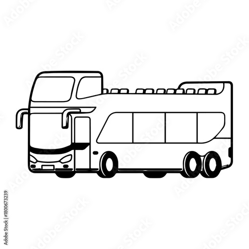 Bus vehicle side and front view illustration.