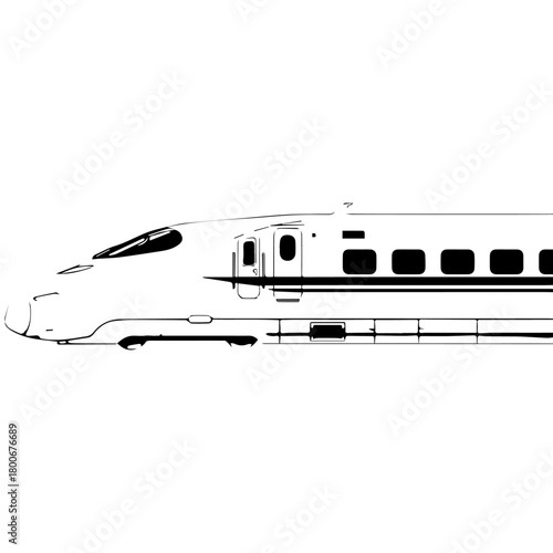 Front View of High Speed Train Illustration.