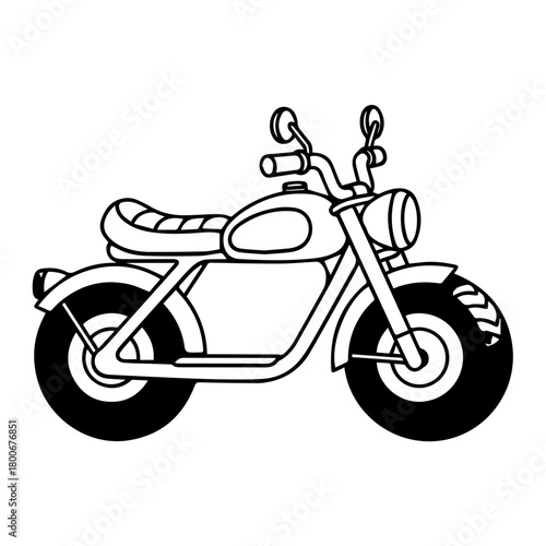 Vintage Motorcycle Illustration Focused On The Main Subject.