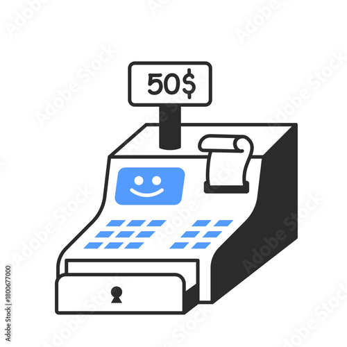 cashier machine  illustration for UI design and WEB design