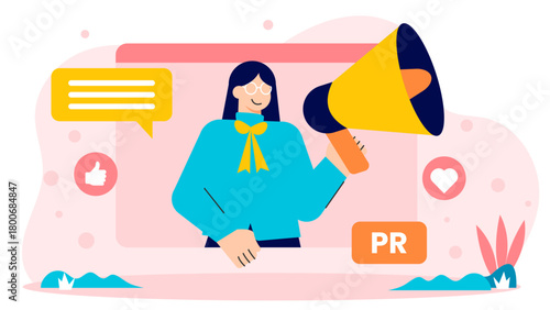 Flat Design Business Public Relations Concept Flat Vector Illustration
