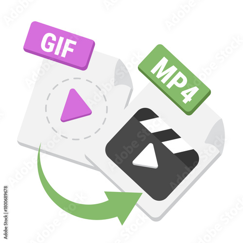 gif to mp4 illustration for ui design and web design