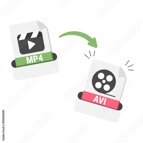 mp4 to avi illustration for ui design and web design