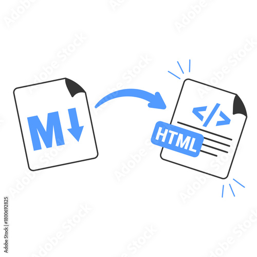 markdown to html illustration for ui design and web design