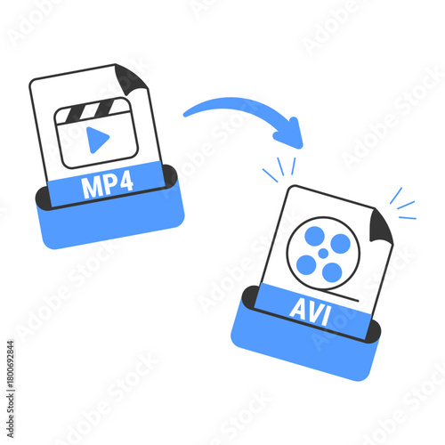 mp4 to avi illustration for ui design and web design