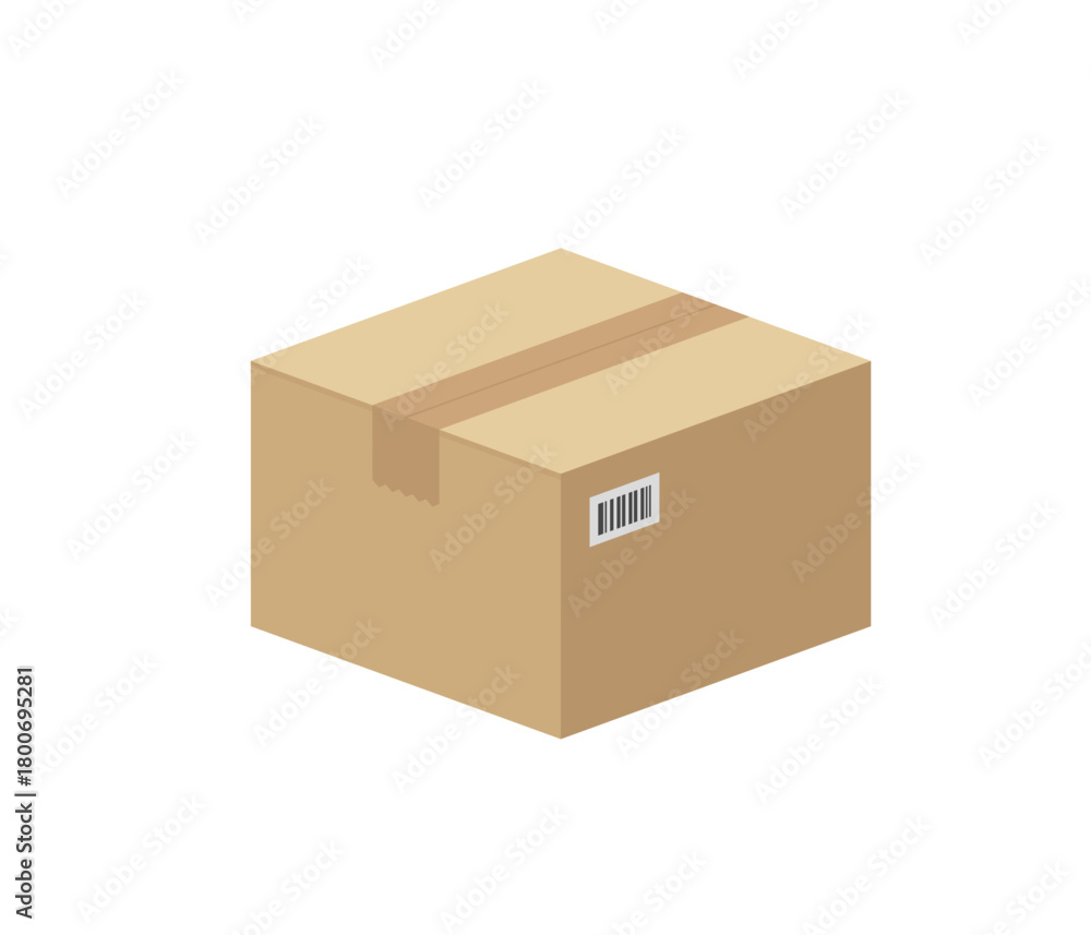 Fototapeta premium 段ボール,フラットイラスト