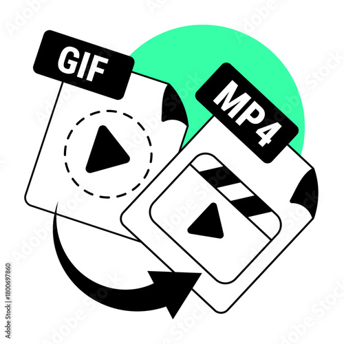 gif to mp4 illustration for ui design and web design