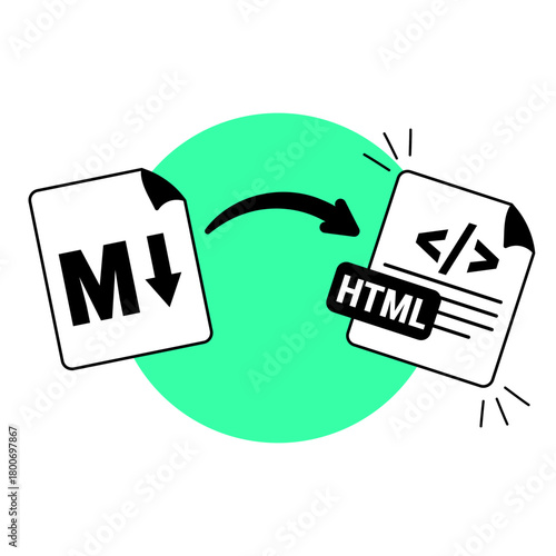 markdown to html illustration for ui design and web design