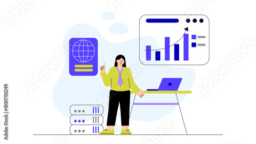 Quantum Computing for Business Flat Vector Illustration