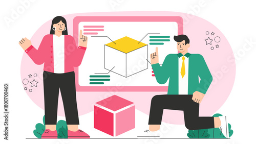 Flat Design 3D Printing for Business Prototyping Flat Vector Illustration