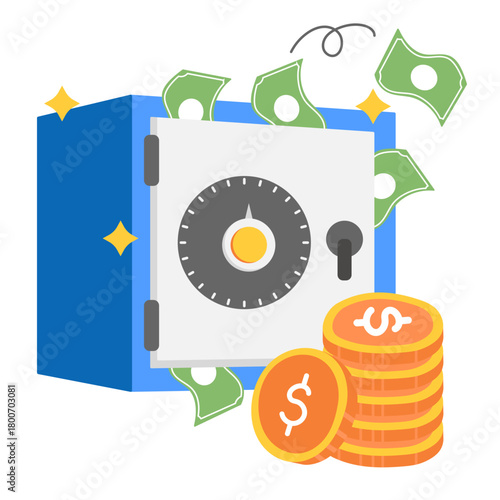 financial security  illustration for UI design and WEB design