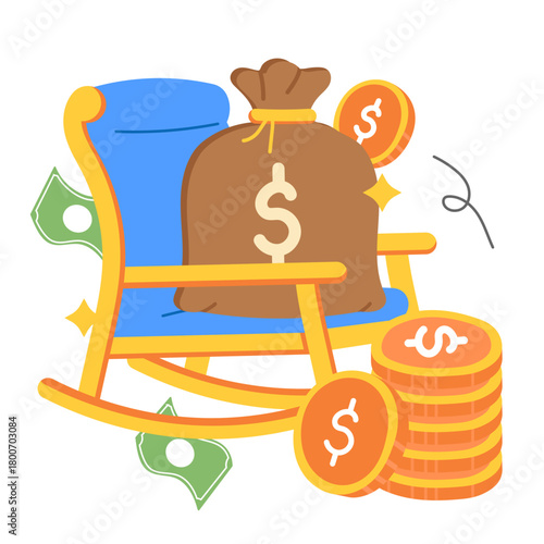 retirement fund  illustration for UI design and WEB design