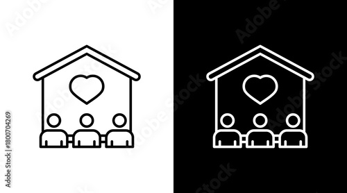 Family White Icon Set Design