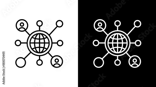 Social Network White Icon Set Design