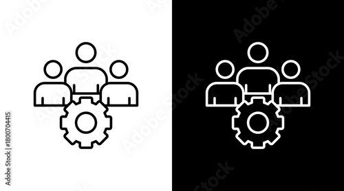 Team Building White Icon Set Design