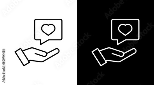 Relationship Advice White Icon Set Design