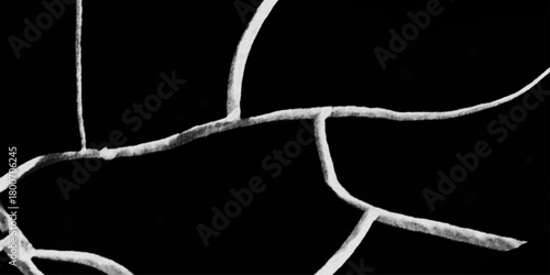 Lightning flash on black background. lightning in the night sky. Blue neon lightning bolt on plain black background from Generative. Powerful lightning bolt striking through ominous dark sky. 