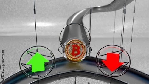 Bitcoin Coin Approaching Bullish Up Arrow Path