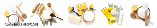 Set of baking soda, vinegar...