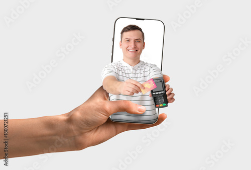 Young man with payment term...