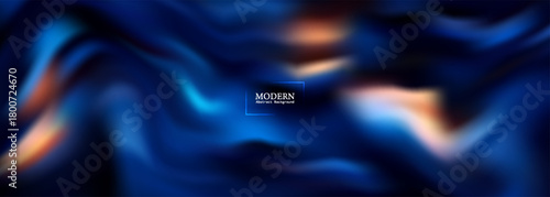 Abstract Blue Swirls With Neon Light, Fluid Motion and Dark Tones for Futuristic Art and Background Use.vector illustration eps10