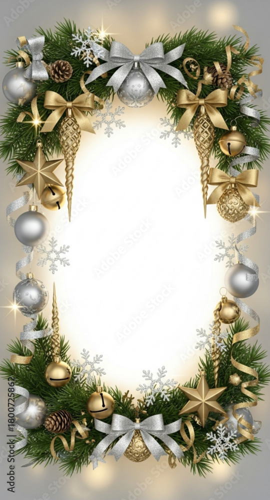 Fototapeta premium christmas wreath on white background
