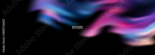 Energetic flowing ribbon design with luminous gradient hues, creating a futuristic and dreamy visual