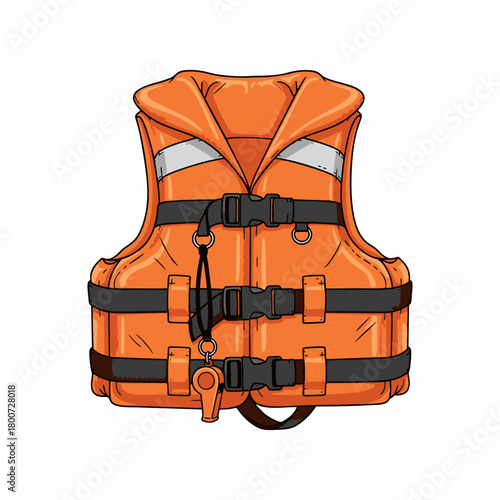 vector illustration of a life jacket with a white background 