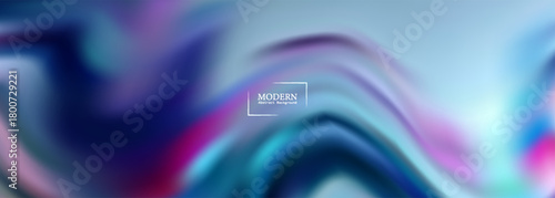 Modern abstract fluid wave pattern with bright neon hues blending together in a soft, dreamy motion.