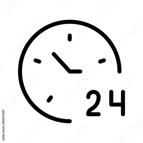 Time 24 Modern Line Icon Set Featuring Professional Minimal Design and Unique 24-Hour Symbols for Clean and Efficient Visual Projects