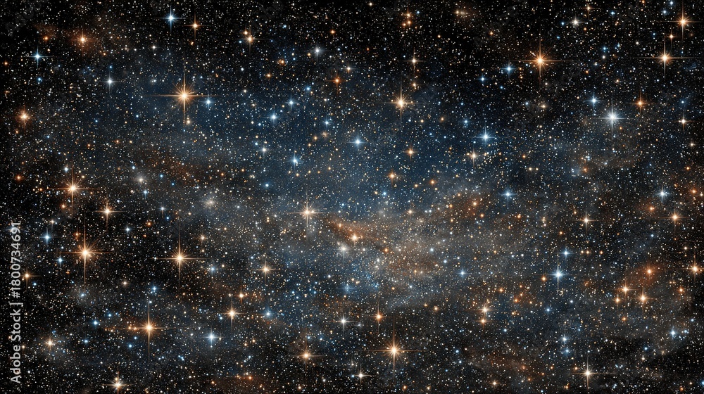 Obraz premium Starry night sky with a dense concentration of stars and cosmic dust.