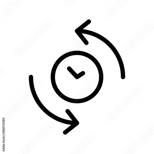 Time Sync icon set featuring modern, precise symbols for synchronizing clocks, devices, and schedules efficiently across platforms