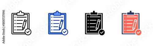 Examination icon set multiple style collection