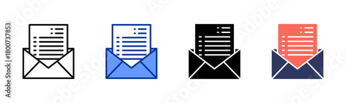 Letter icon set multiple style collection