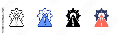 Attention icon set multiple style collection