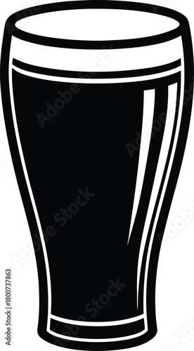 Black pint glass silhouette on white background beer 4